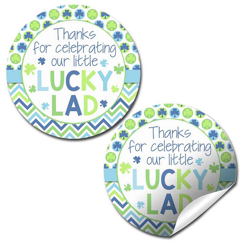 AmandaCreation Lucky Lad 1st Birthday St. Patrick's Day Envelope Seal 40pcs. Image