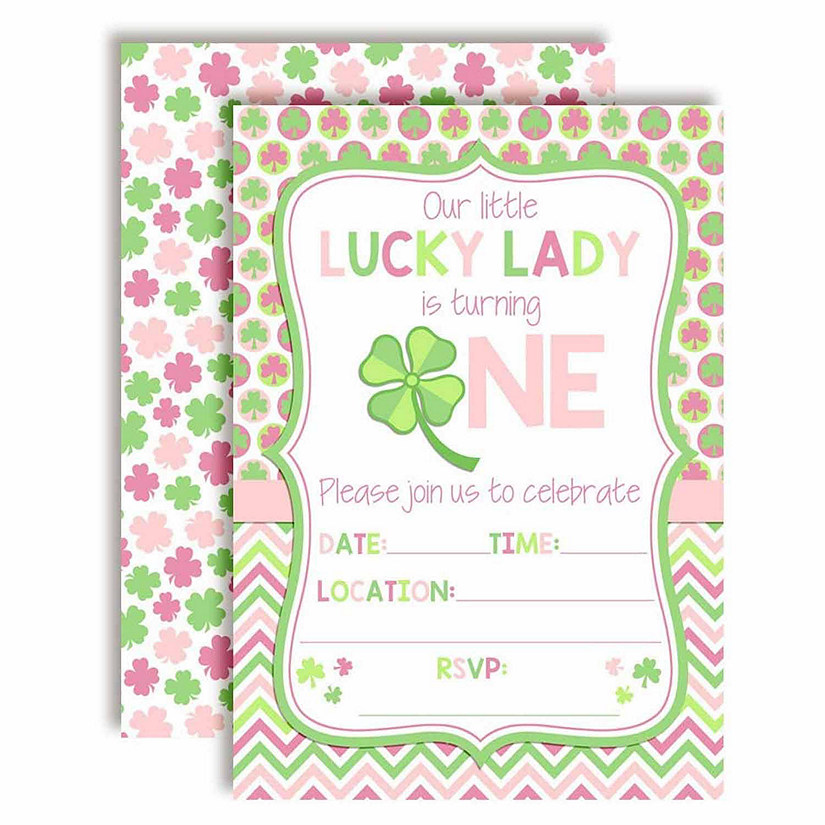 AmandaCreation Lucky Lady 1st Girl Invites 40pc. Image