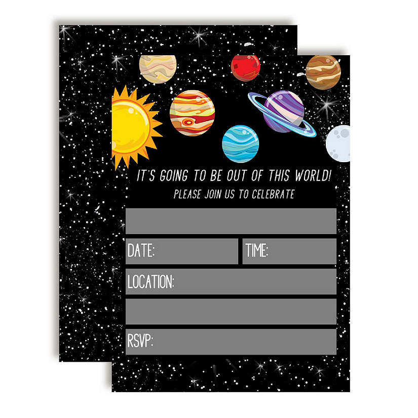 AmandaCreation Outer Space Planets Invites 40pc. Image