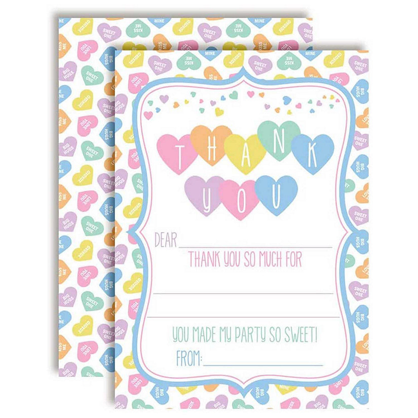 AmandaCreation Pastel Candy Hearts Thank You 20pc. Image