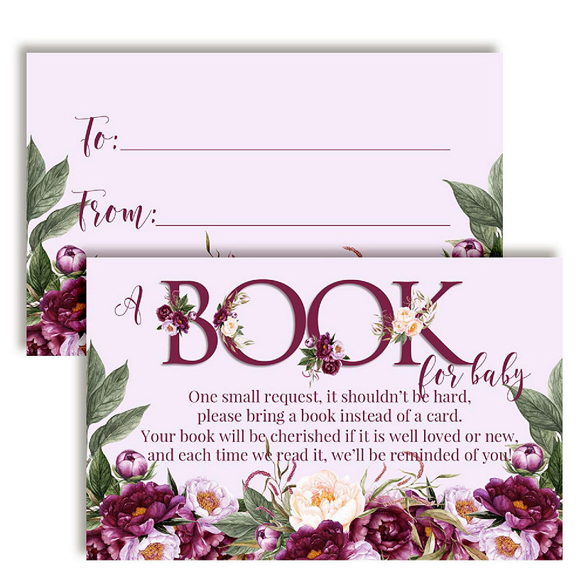 AmandaCreation Purple Peony Book Card 20pc. Image