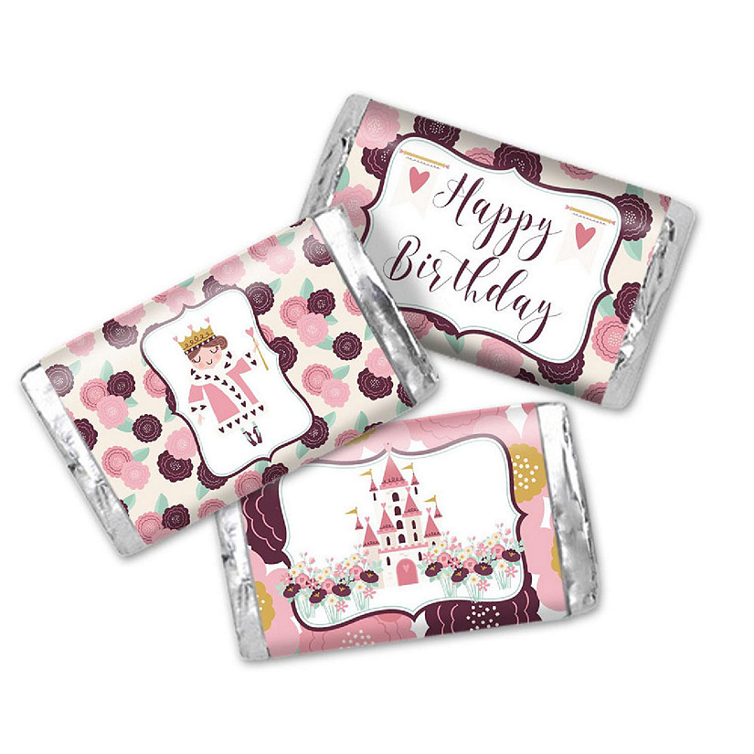 AmandaCreation Queen of Hearts Birthday Mini Candybar Wrappers 45pcs. Image