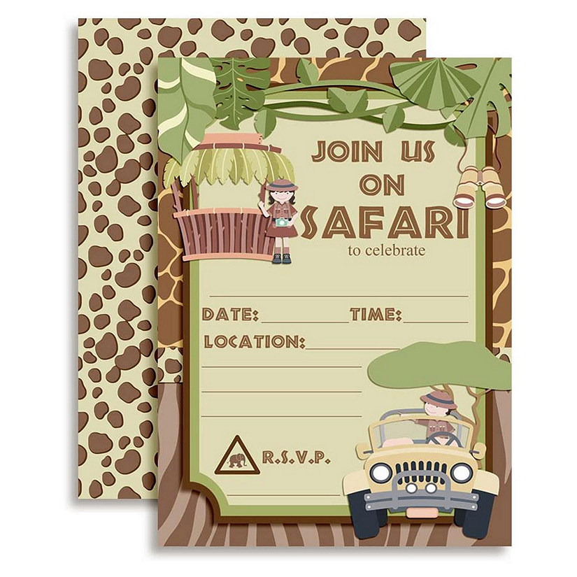AmandaCreation Safari Invites 40pc. Image