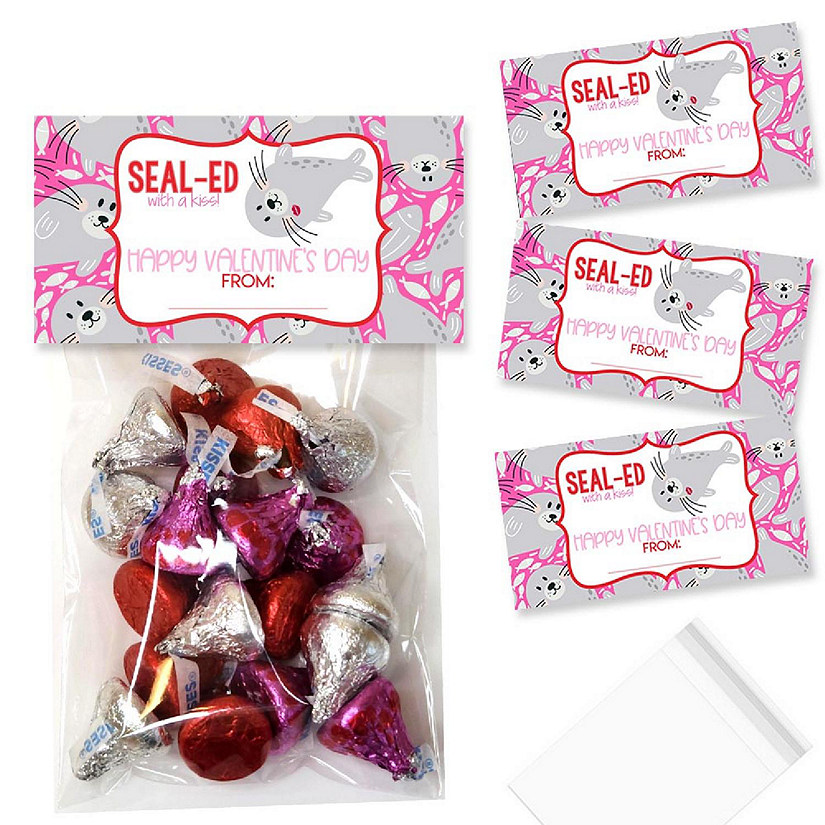 AmandaCreation Seal Valentine Bag Toppers 40pc. BAG FILLER NOT INCLUDED Image