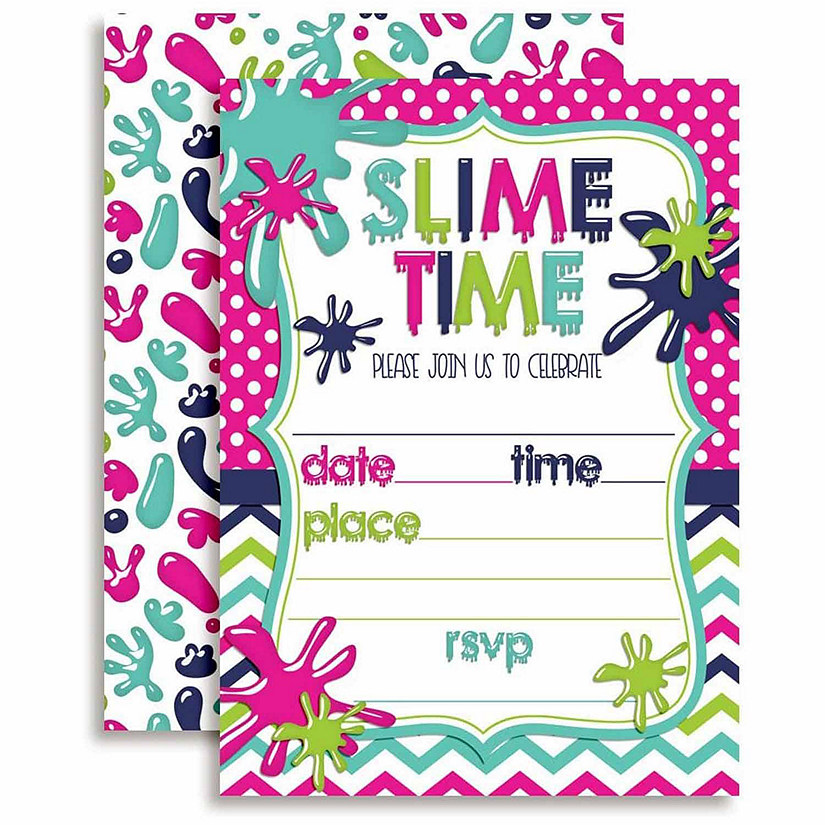 AmandaCreation Slime Time Girl Invites 40pc. Image