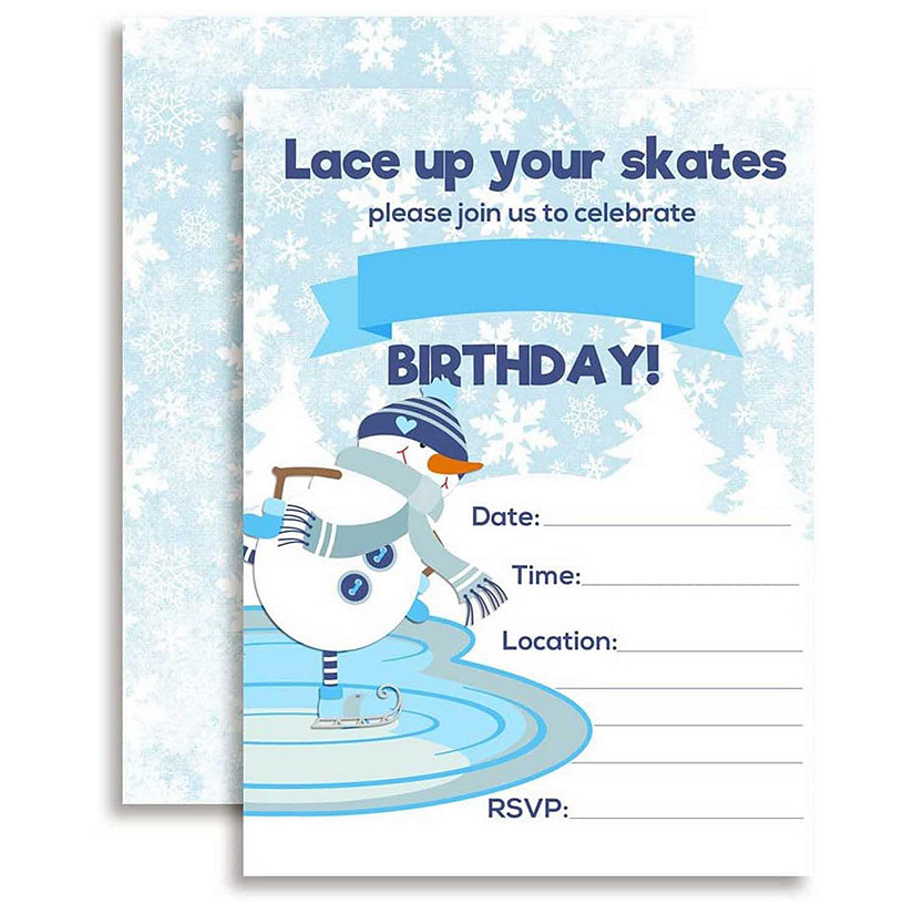 AmandaCreation Snowman Ice Skating Invites 40pc. Image