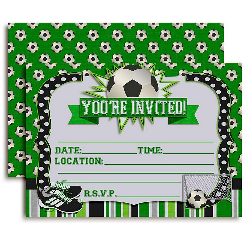 AmandaCreation Soccer Invites 40pc. Image