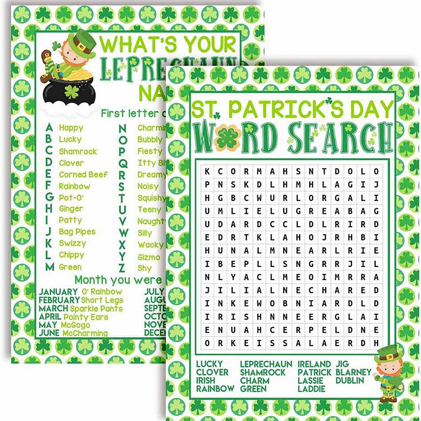 AmandaCreation St. Patrick's Word Search 10pc. Image