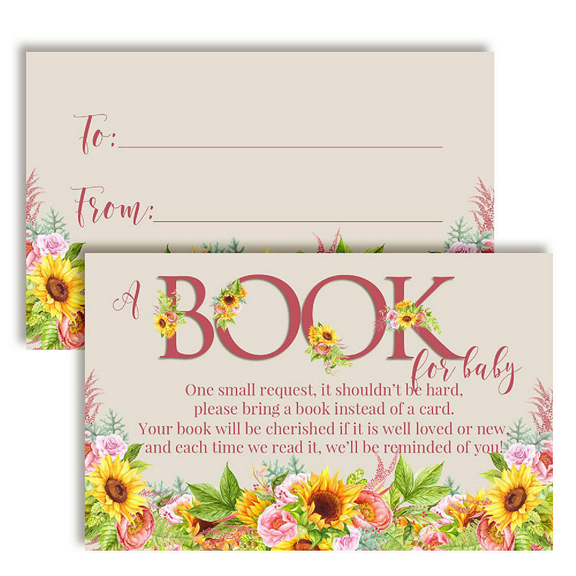 AmandaCreation Sunflower Peony Book Card 20pc. Image