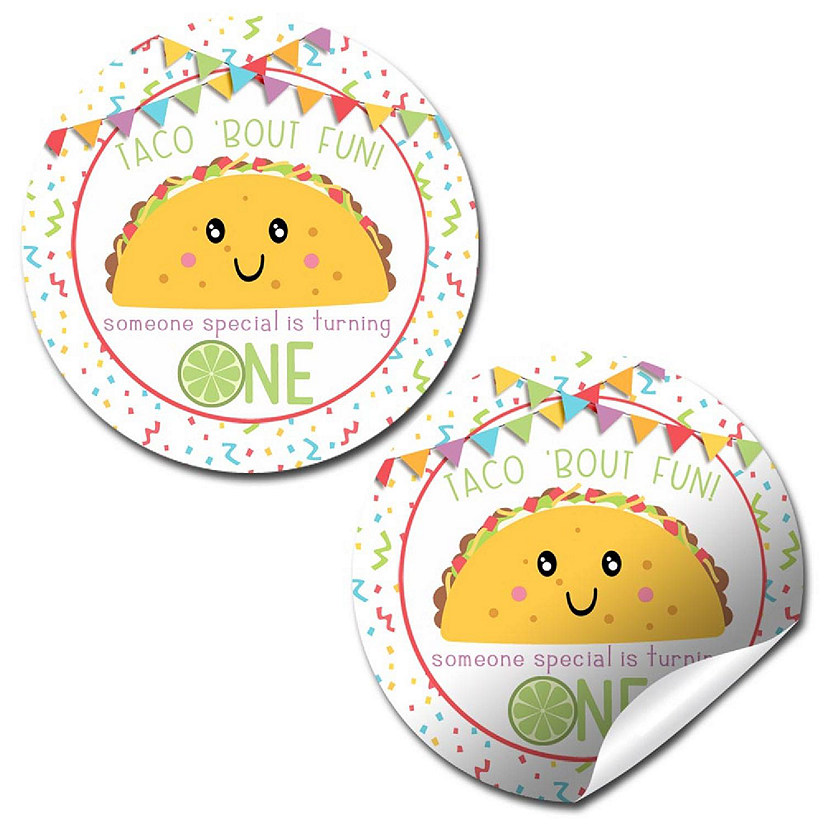 AmandaCreation Taco Bout Fun 1st Birthday Fiesta Envelope Seal 40pcs. Image