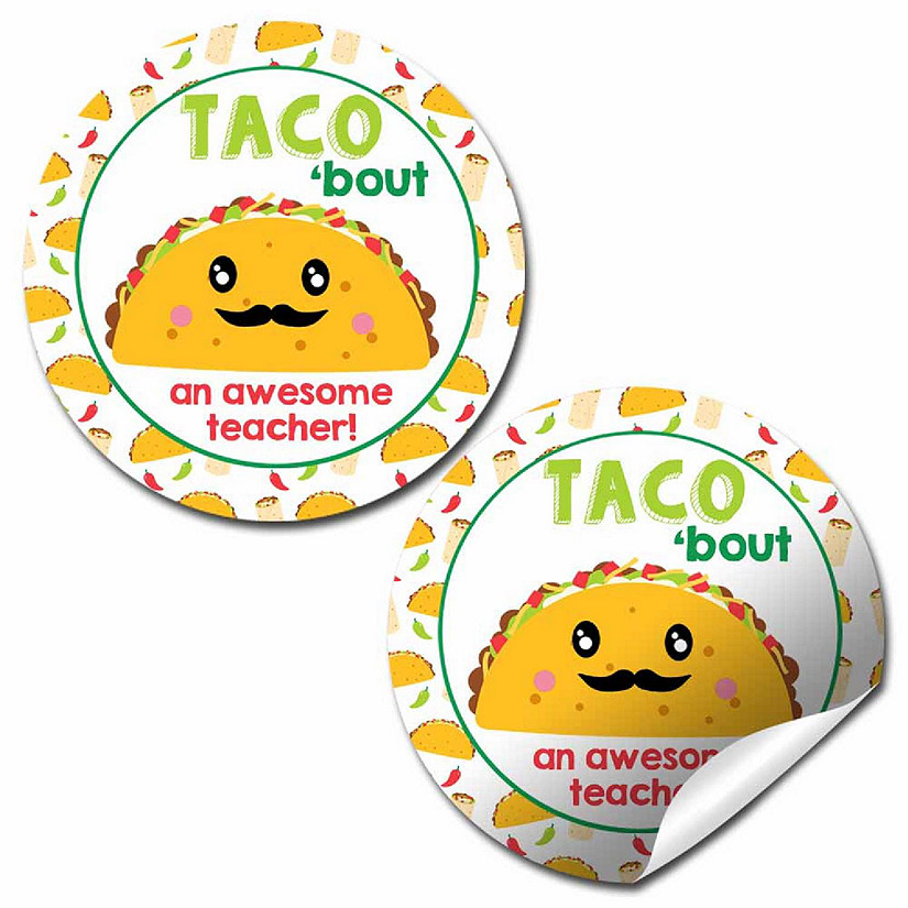AmandaCreation Taco Bout Teacher Cinco de Mayo Fiesta Envelope Seal 40pcs. Image