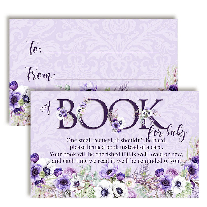 AmandaCreation Violet Floral Book Card 20pc. Image