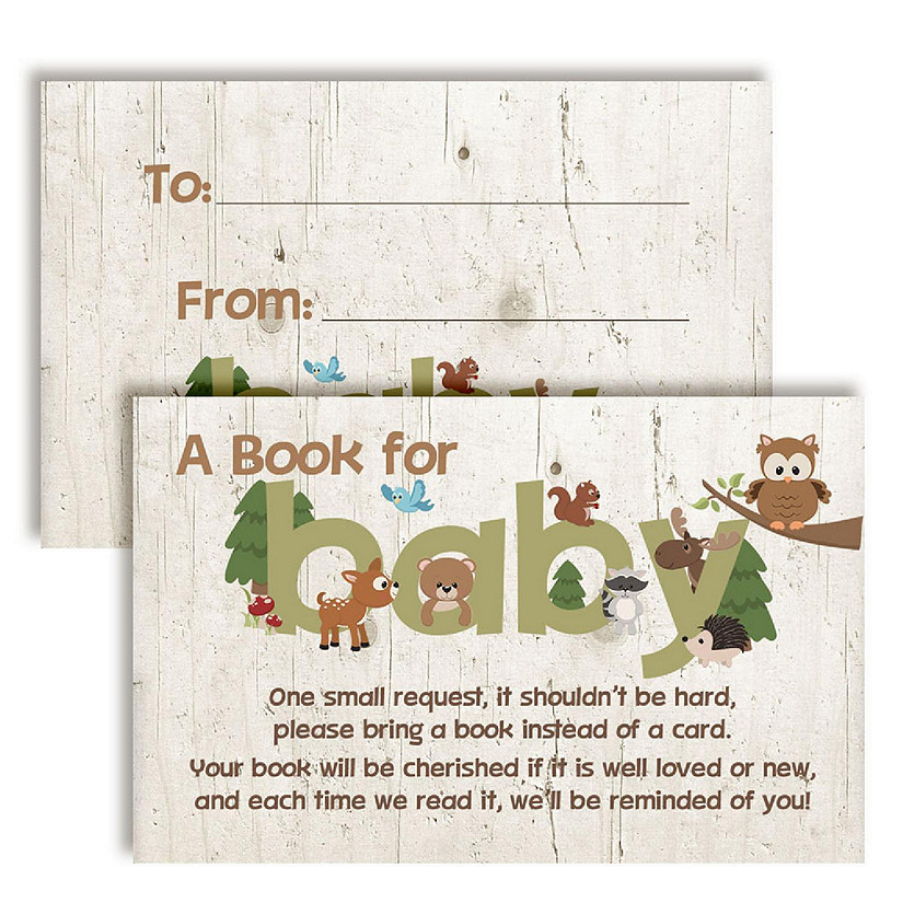 AmandaCreation Woodland Animal Book Card 20pc. Image