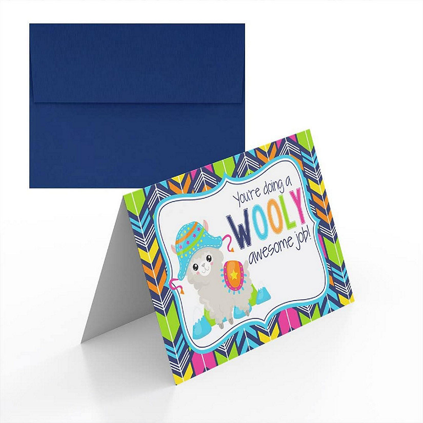 AmandaCreation Wooly Awesome Alpaca Greeting Card 2pc. Image