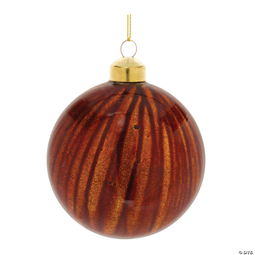 Amber Glass Ball Ornament (Set Of 12) 3"D Image