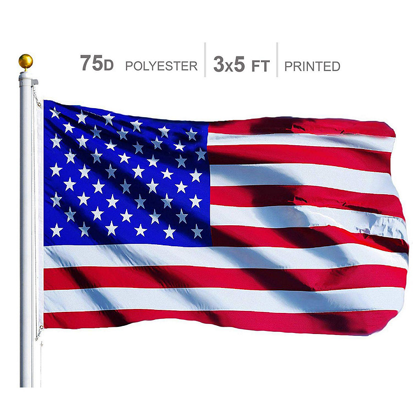 American Flag 75D Printed Polyester 3x5 Ft Image