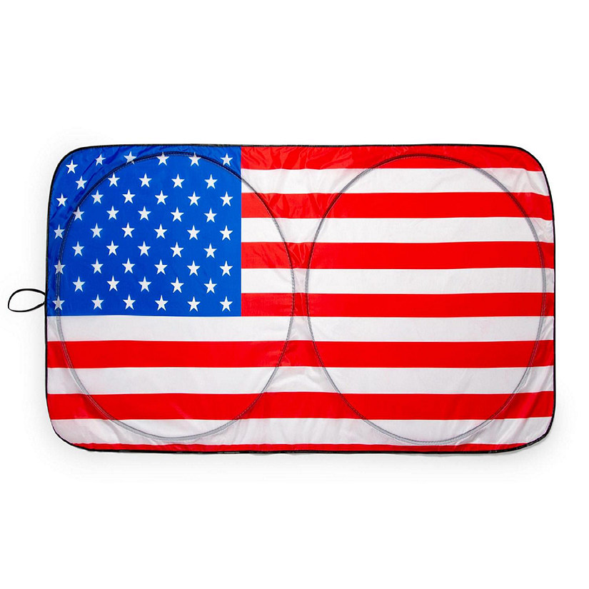 American Flag Sunshade for Car Windshield  64 x 32 Inches Image
