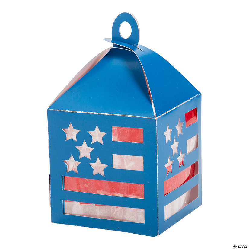 American Flag Tissue Paper Lantern Craft Kit - Makes 12 Image