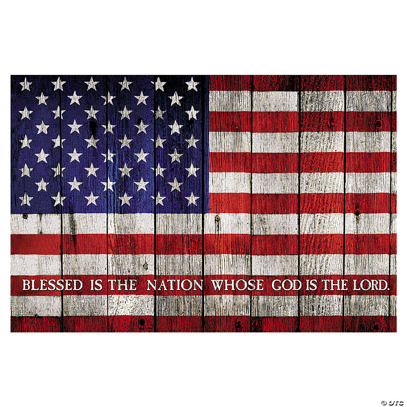 American Flag with Verse Backdrop - 3 Pc. Image