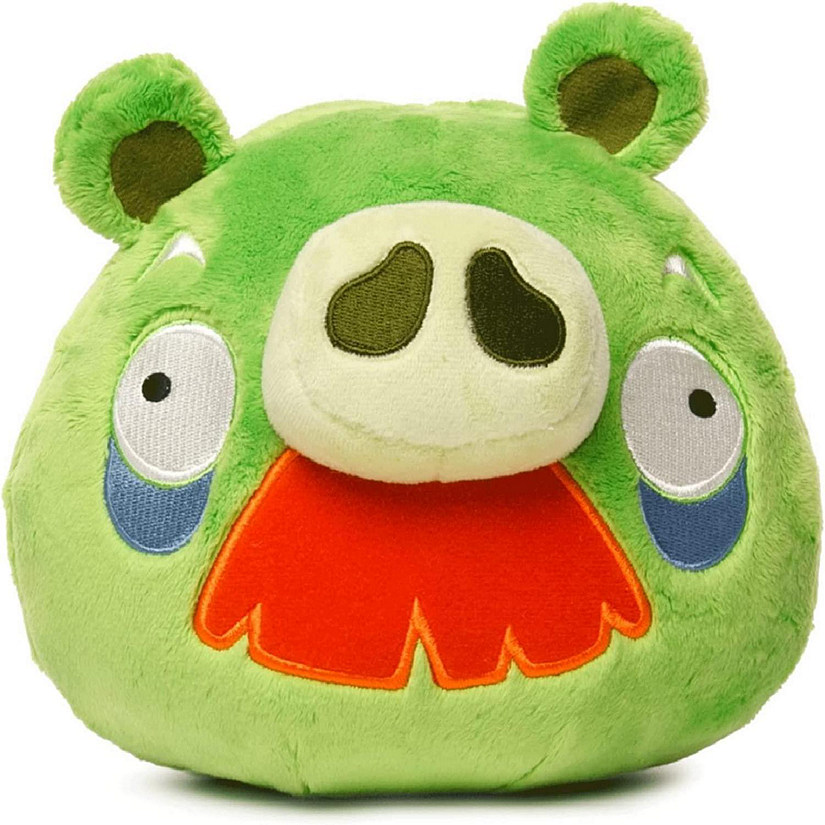 Angry Birds Green Moustache Foreman Pig Plush Bad Piggies 7" Pillow Doll Soft Toy Mighty Mojo Image
