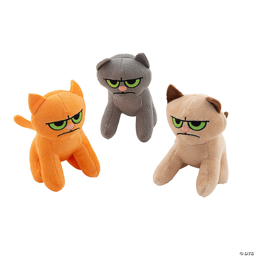 Angry Face Stuffed Cats- 12 Pc. Image