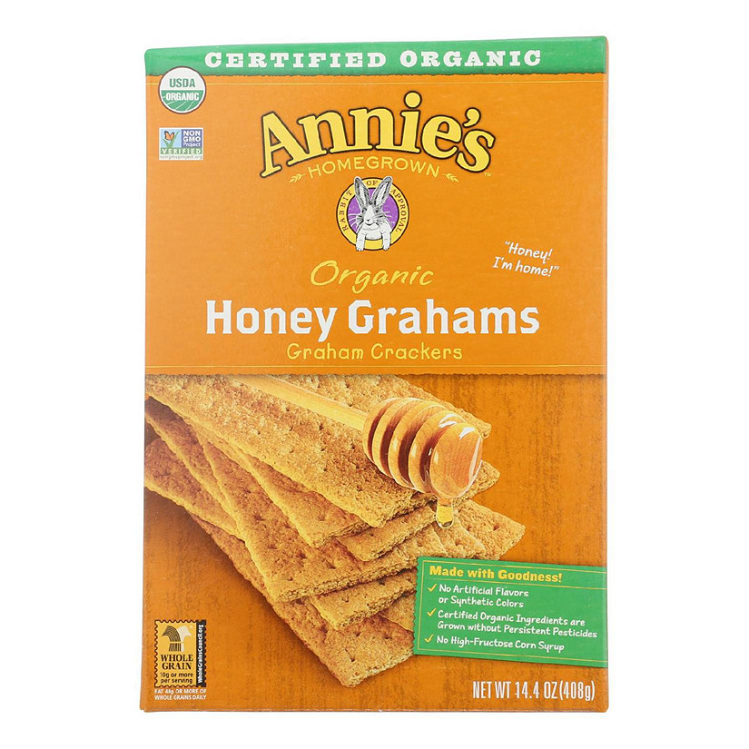 Annie's Homegrown Organic Honey Graham Crackers - Case of 12 - 14.4 oz. Image