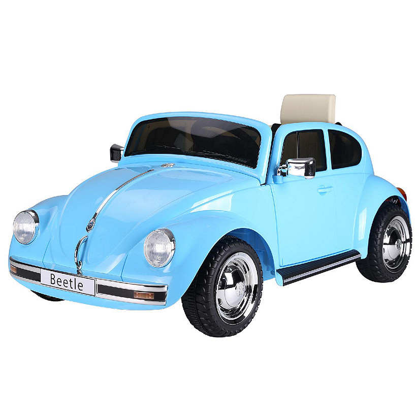 Aosom Licensed Volkswagen Beetle 6V Ride On w/Remote Control MP3 Connection 3-6yr Blue Image