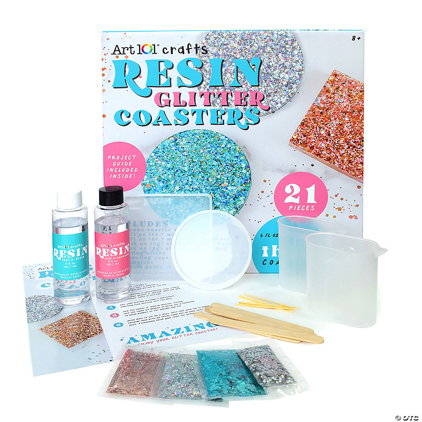 Art 101 Resin Glitter Coaster Kit Image