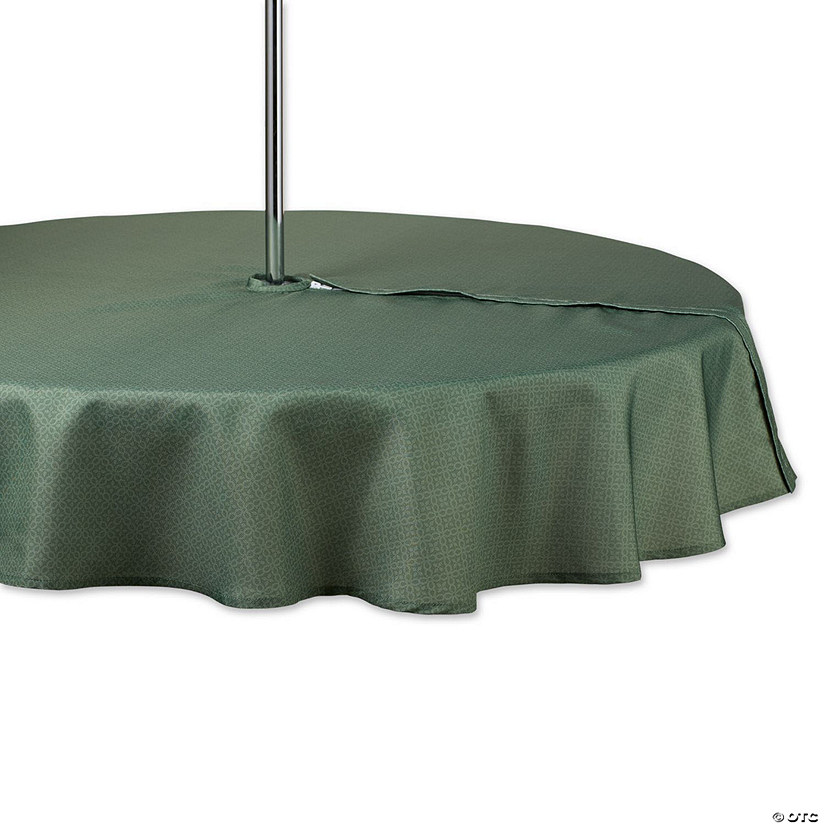 Artichoke Tonal Lattice Print Outdoor Tablecloth With Zipper 60 Round Image