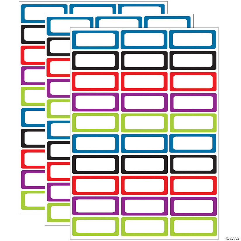 Ashley Productions Die-Cut Magnetic Foam Assorted Color Labels/Nameplates, 30 Per Pack, 3 Packs Image