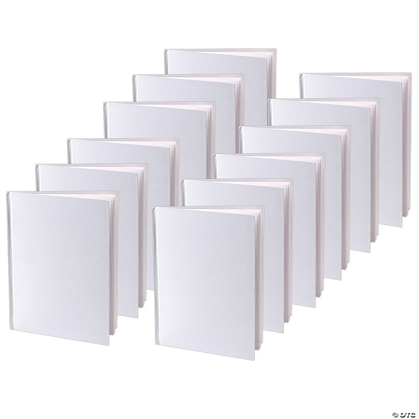 Ashley Productions Hardcover Blank Book 6" x 8" Portrait, White, Pack of 12 Image