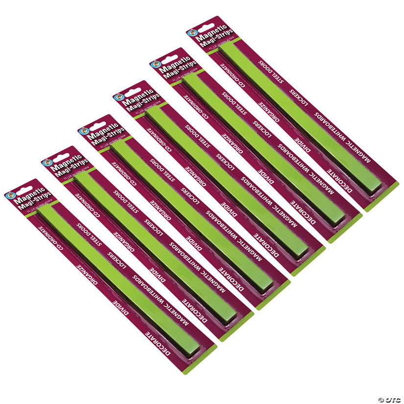 Ashley Productions Magnetic Magi-Strips, Lime Green, 12 Feet Per Pack, 6 Packs Image