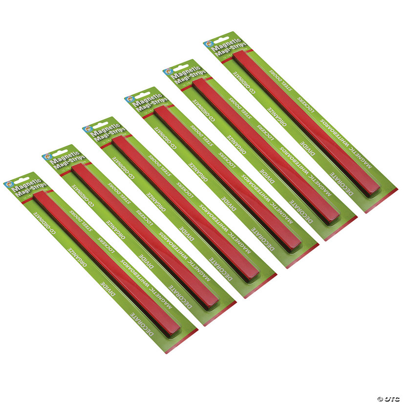 Ashley Productions Magnetic Magi-Strips, Red, 12 Feet Per Pack, 6 Packs Image