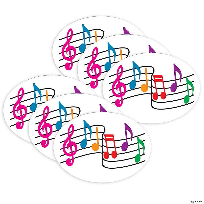 Ashley Productions Magnetic Whiteboard Eraser, Music Notes, Pack of 6 Image