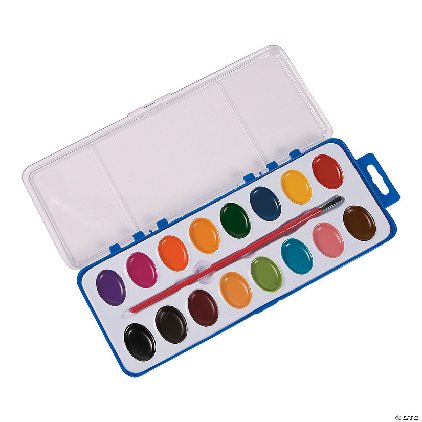 Assorted Colors Watercolor Paint Trays - Set of 12 Image