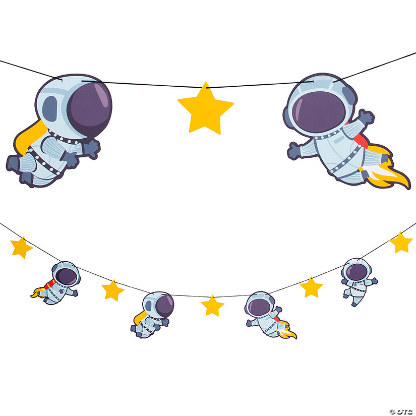 Astronaut & Stars Space Cardstock Banner Image