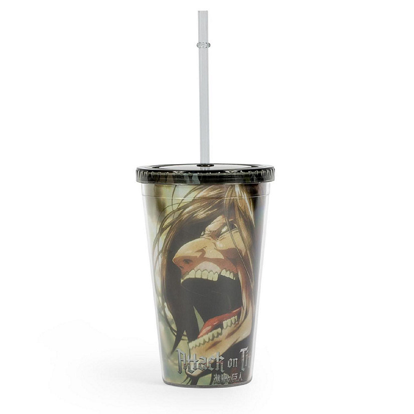 Attack On Titan Eren Yeager Titan Screaming Carnival Cup With Straw  16 Ounces Image