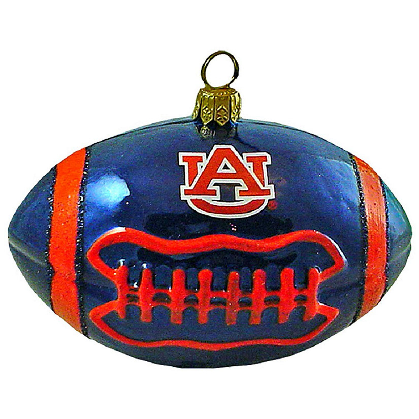 Auburn University Tigers Football Polish Glass Christmas Ornament Image