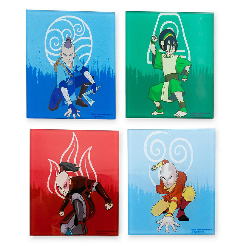 Avatar: The Last Airbender Characters Glass Coasters  Set of 4 Image