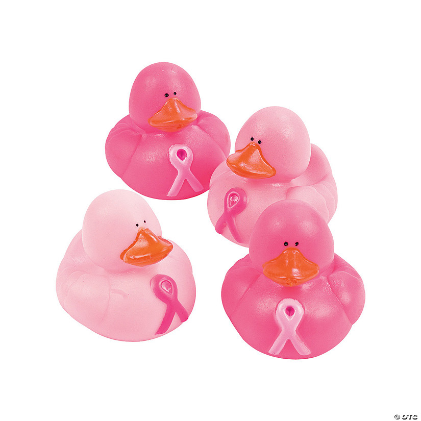 Awareness Pink Ribbon Rubber Ducks - 4 Pc. Image