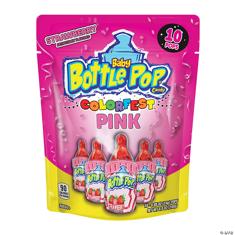Baby Bottle Pop<sup>&#174;</sup> Colorfest Pink Candy - 10 Pc. Image