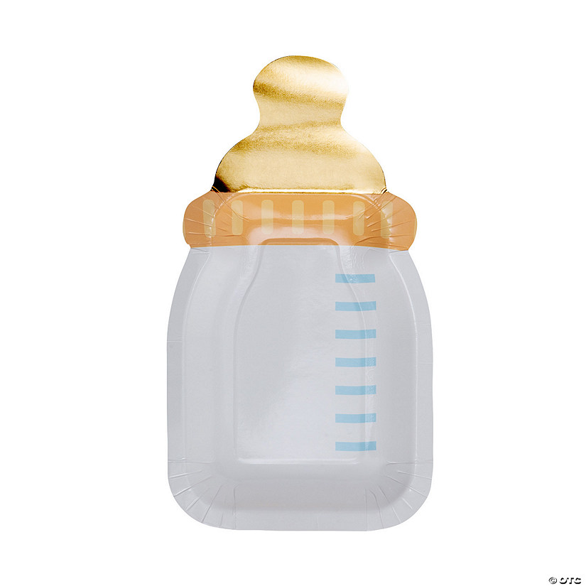 Baby Bottle-Shaped Paper Dinner Plates - 8 Ct. Image