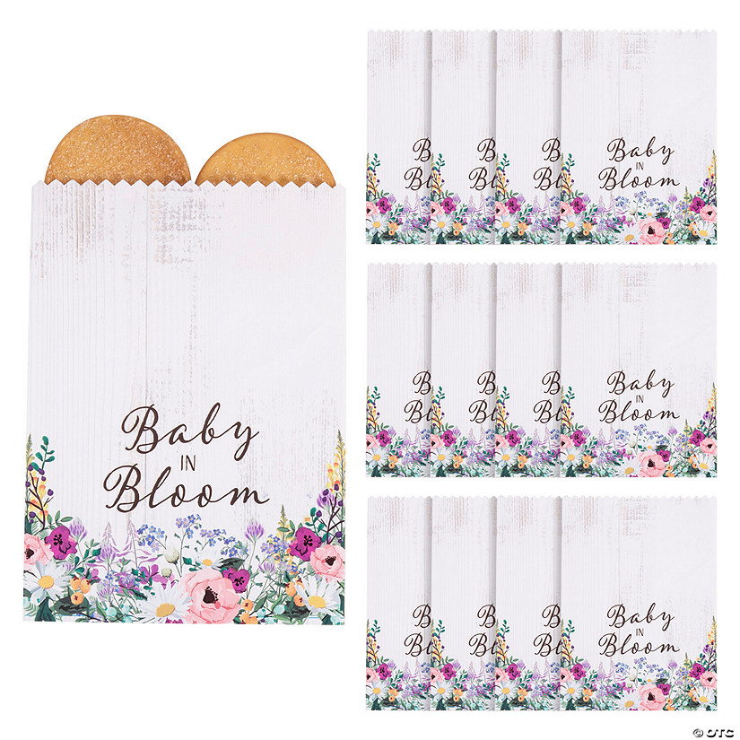 Baby in Bloom Treat Bags with Stickers - 12 Pc. Image
