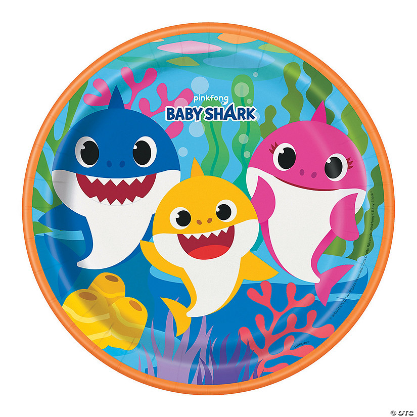 Baby Shark Party Paper Dinner Plates - 8 Ct. Image