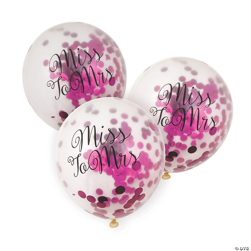 Bachelorette Pink Foil Confetti 11" Latex Balloons - 12 Pc. Image