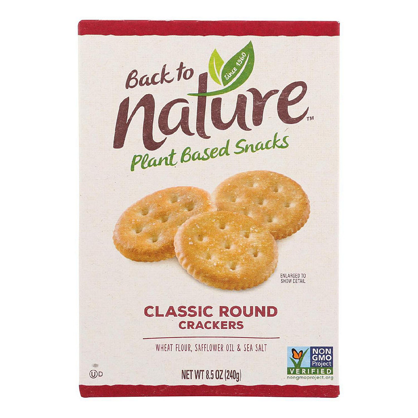 Back To Nature Classic Round Crackers - Safflower Oil and Sea Salt - Case of 6 - 8.5 oz. Image