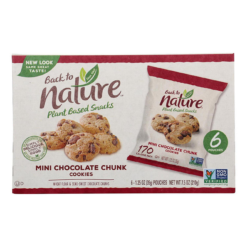 Back To Nature Cookies - Mini Chocolate Chunk - Case of 4 - 1.25 oz. Image