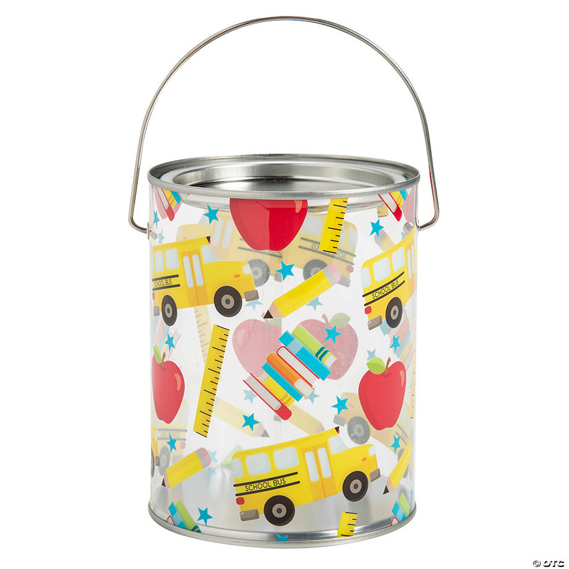 Back to School Paint Bucket Favor Containers - 6 Pc. Image