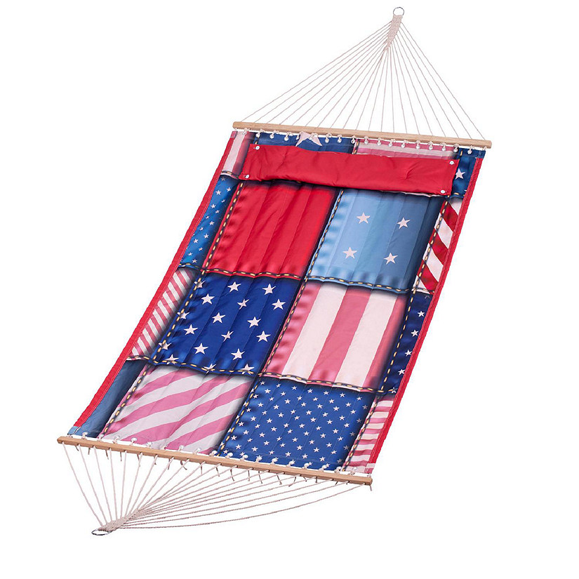 Backyard Expressions - Hammock Quilted 80"x55" - American Flag Image