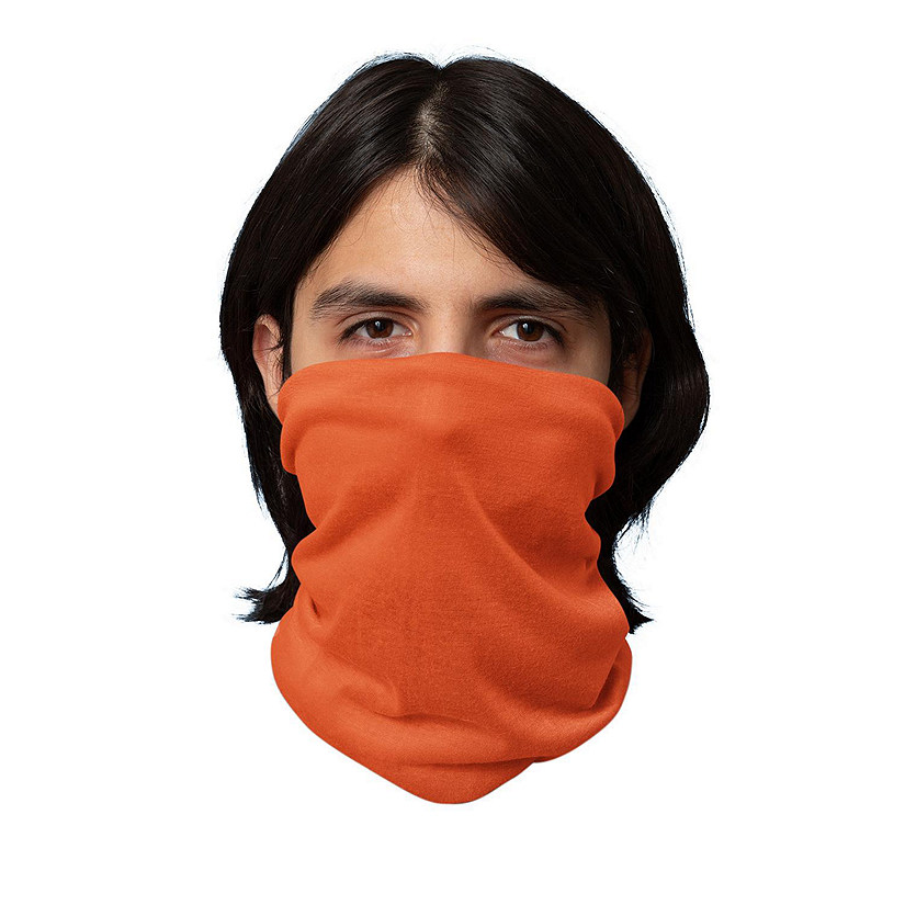 Balec Face Cover Neck Gaiter Dust Protection Tubular Breathable Scarf - 6 Pcs (Orange) Image